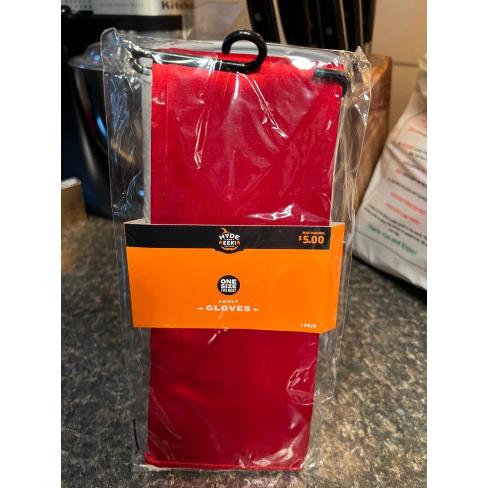 New Long Adult Red Satin Gloves